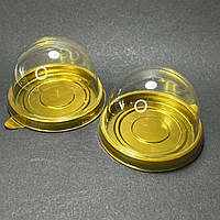 Купольна упаковка для моті золоті 7*4,5 см