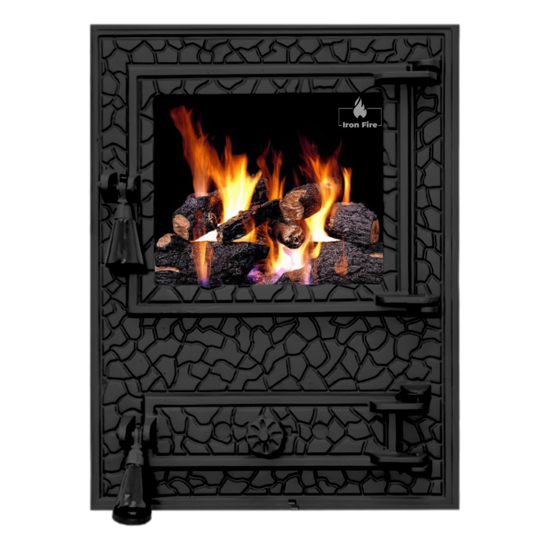 Дверцята чавунні пічні Vision Дверцята чавунні пічні Iron Fire Дверцята для печі зі склом 310х530 мм