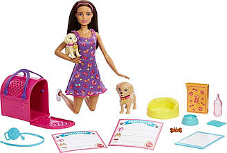 УЦІНКА (Прим'ята коробка) Лялька Барбі Усиновлення щенят Barbie Pup Adoption Doll HKD86