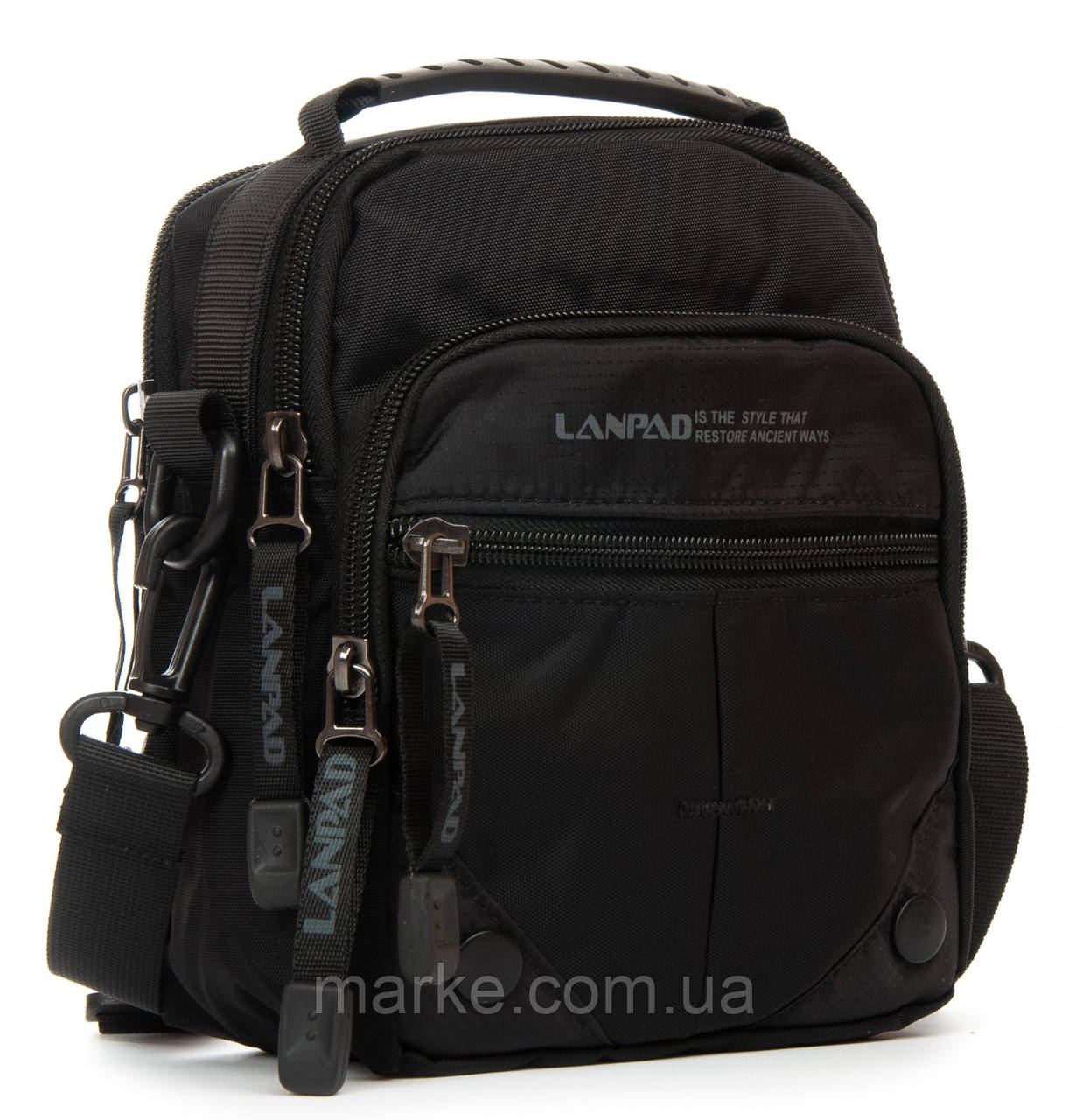 Чоловіча сумка-планшет Lanpad чорна (mrk)
