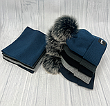 М 90056 Комплект для хлопчика:  шапка  на флісі  з вушками і помпоном   і хомут,  3-10 років, різні кольори, фото 5