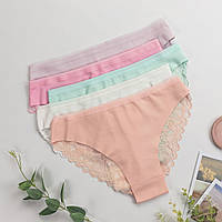 Труси жіночі сліпи безшовні з мереживом Nicoletta Туреччина M, L, XL | 5 шт.