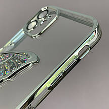 Чохол для Apple iPhone 11 чохол з метеликом з лінзами на камері на телефон айфон 11 срібний c1j, фото 4