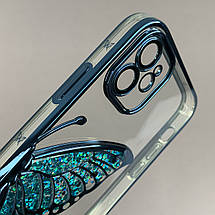 Чохол для Apple iPhone 11 чохол з метеликом з лінзами на камері на телефон айфон 11 синій c1j, фото 3