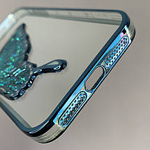 Чохол для Apple iPhone 11 чохол з метеликом з лінзами на камері на телефон айфон 11 синій c1j, фото 5