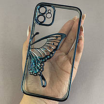 Чохол для Apple iPhone 11 чохол з метеликом з лінзами на камері на телефон айфон 11 синій c1j, фото 2