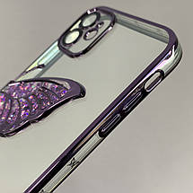 Чохол для Apple iPhone 11 чохол з метеликом з лінзами на камері на телефон айфон 11 фіолетовий c1j, фото 4