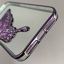Чохол для Apple iPhone 11 чохол з метеликом з лінзами на камері на телефон айфон 11 фіолетовий c1j, фото 5