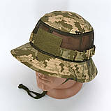 Тактична літня армійська панама з сіткою в камуфляжі піксель ММ-14 з моллі, фото 8