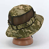 Тактична літня армійська панама з сіткою в камуфляжі піксель ММ-14 з моллі, фото 6