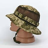 Тактична літня армійська панама з сіткою в камуфляжі піксель ММ-14 з моллі, фото 4