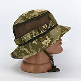 Тактична літня армійська панама з сіткою в камуфляжі піксель ММ-14 з моллі, фото 5