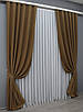 Комплект штор (2шт. 1,5х2,75м.) жакард, колекція "Ібіца". Колір коричневий. Код 698ш 30-476, фото 3