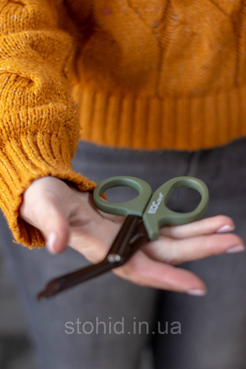 Ножиці тактичні, ножиці парамедика, атраматичні ножиці листеру EDC Олива, фото 1