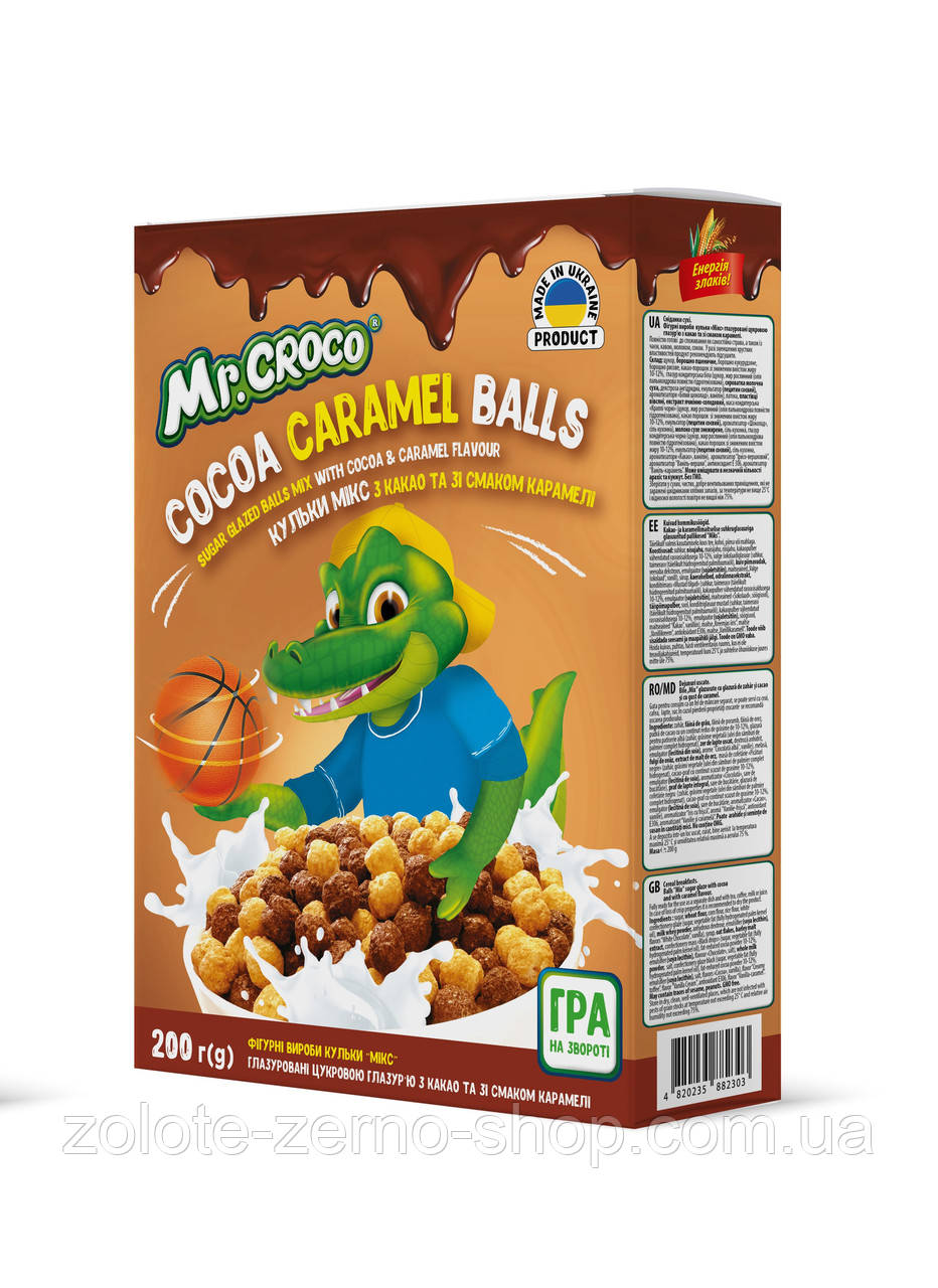Кульки Mr Croco Мікс з какао та карамеллю, 200 г