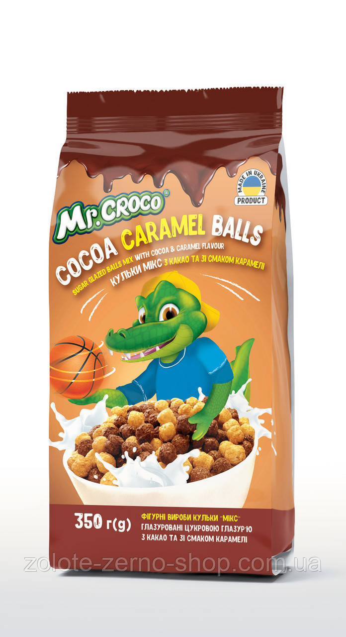 Кульки Mr Croco Мікс з какао та карамеллю, 350 г
