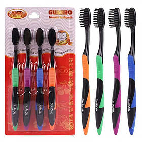 Бамбукова зубна щітка Нано-Black 4шт