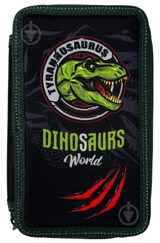 Пенал "CLASS" 24311C 2 відділення, без наповнення, "Dinosaurs World"