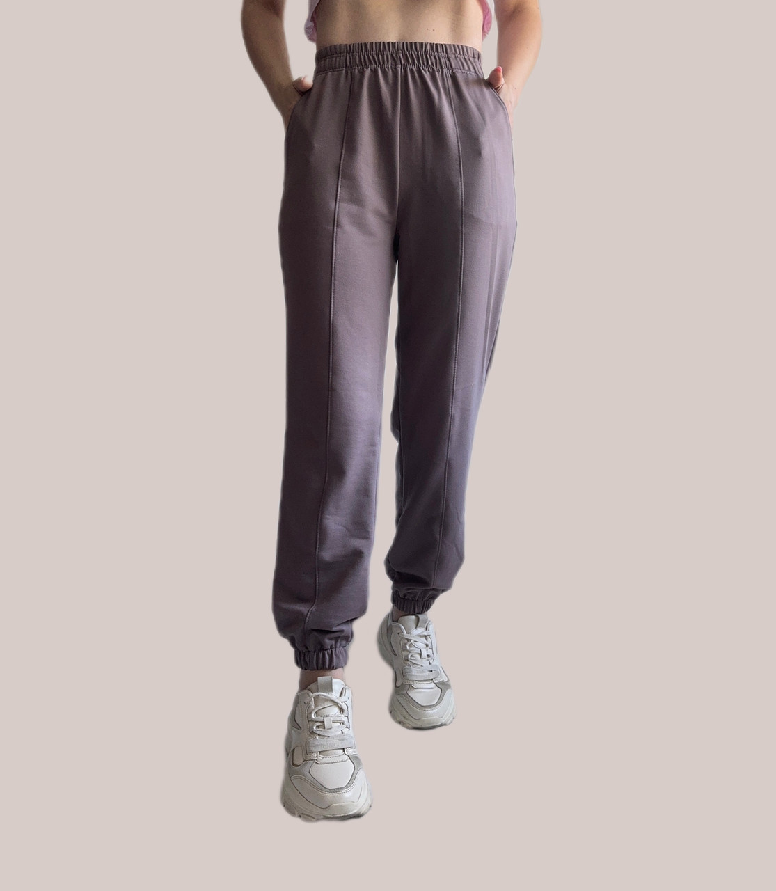 Батальні джоггери з двохнитки, № 64 беж