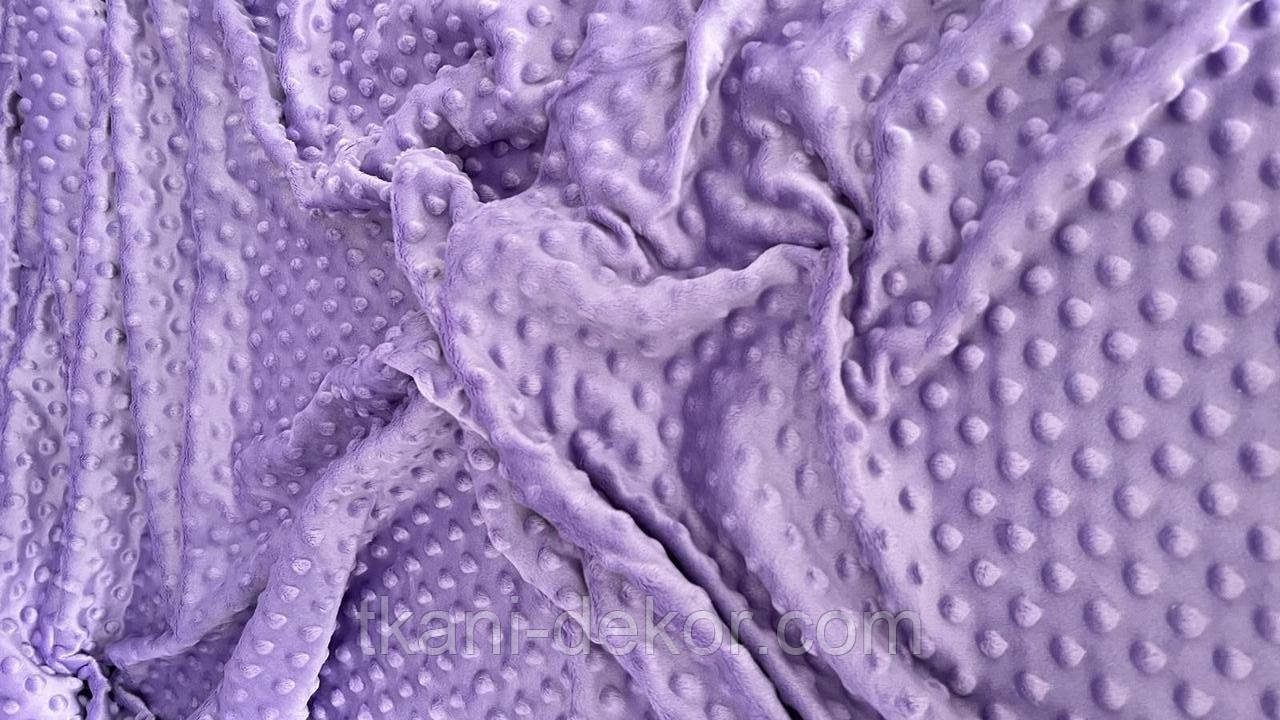 Тканина плюшева Minky Dots бузковий (пухирочки) (0,80*160), фото 1