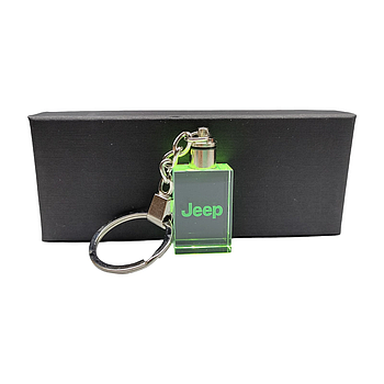 Led брелок кристал Jeep, прямокутний
