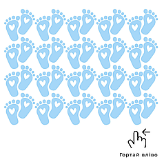 Аркуш А4 14 наліпки для голосування - Ніжки блакитні (20шт)