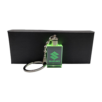 Led брелок кристал Suzuki, прямокутний