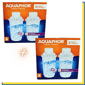 Аквафор В6 (Пом'якшення) - Картриджі Аквафор В100-6 (пом'якшення) для фільтра-глечика Аквафор (4 картриджа)