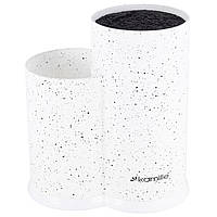 Настільна підставка для кухонного приладдя Kamille подвійна колода-підставка для ножів Білий POL