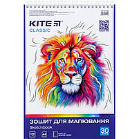 Альбом для малювання А4 30 арк спіраль 100 г м2 софт тач УФ лак Асорті уні, фото 6