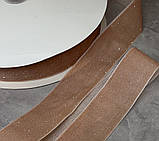 Стрічка велюрова 4 см з люрекс ниткою, персиковий, метр, Персиковий, фото 2