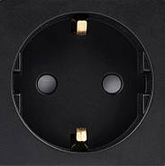 Подвійна розетка 1DAL | Чорний з З/К + Шторки (P157-STX2.BL), фото 8