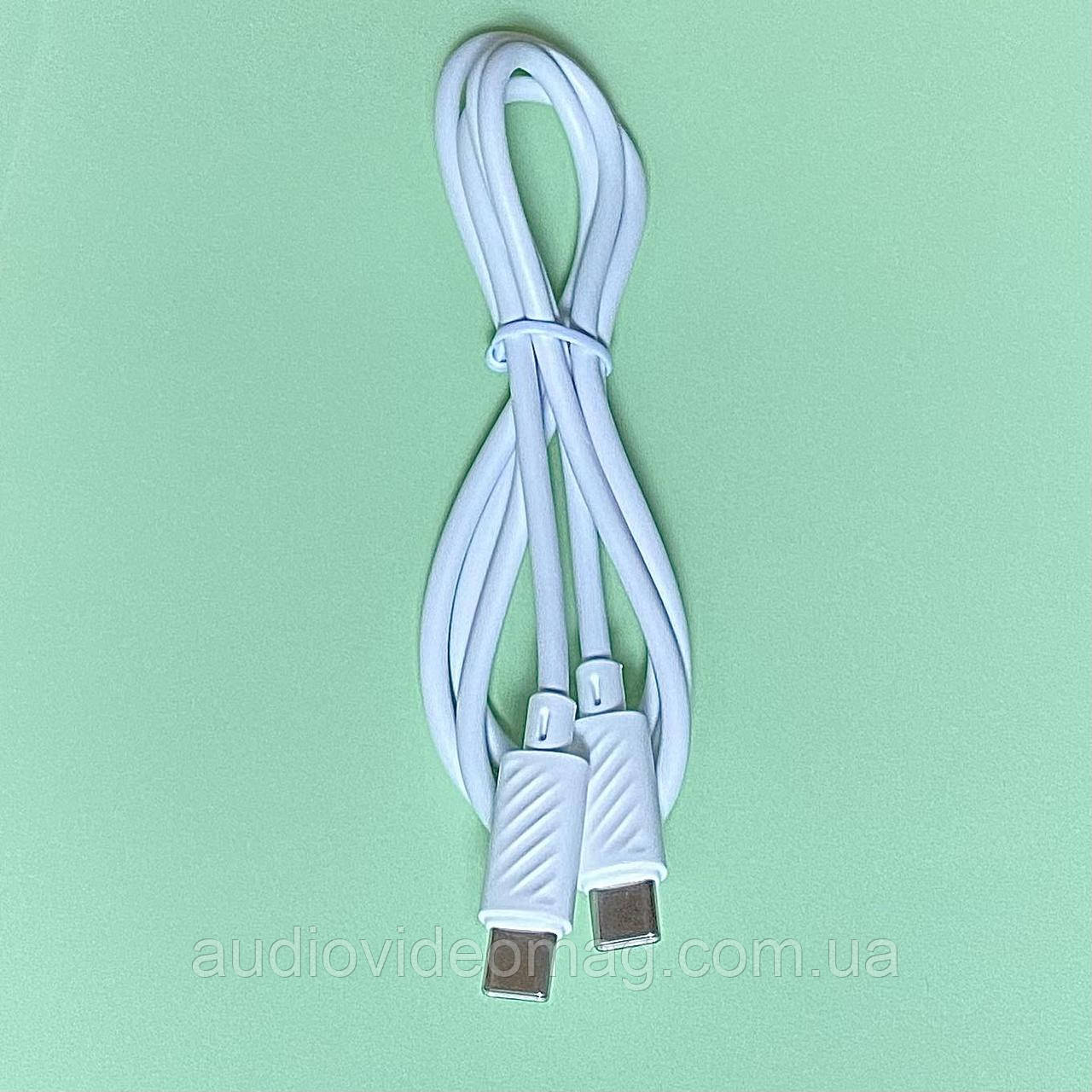 Кабель USB type-C, штекер-штекер, Data, 60Wt, довжина 1 метр, білий
