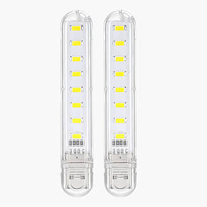 Мініатюрна світлодіодна лампа брелок біле світло на 16 діодів живлення від USB, двостороння (LUX), фото 2