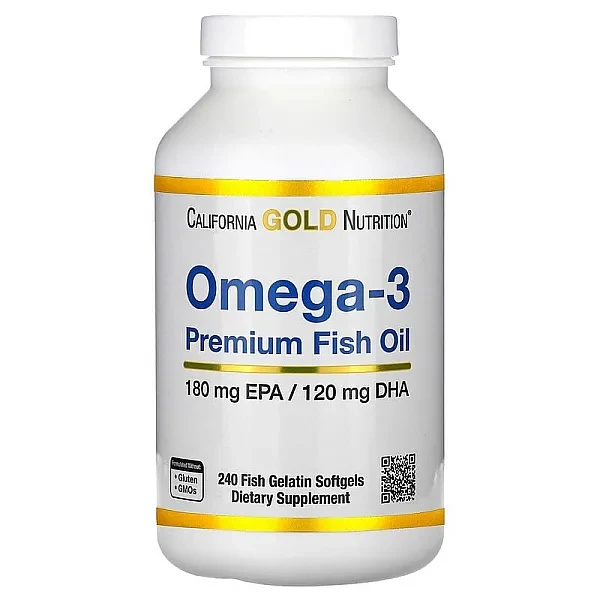 California Gold Nutrition, омега-3 риб'ячий жир преміальної якості, 240 рибно-желатинових капсул