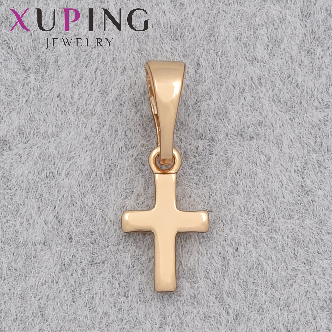 Кулон женский Xuping Jewelry медицинское золото детский маленький гладкий крестик размер изделия 10х6 мм