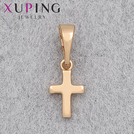 Кулон женский Xuping Jewelry медицинское золото детский маленький гладкий крестик размер изделия 10х6 мм, фото 1
