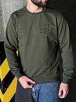 Світшот з принтом 'хрест ЗСУ' хакі