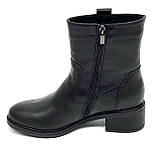 Черевики чорні жіночі із замком шкіряні на вовні MIDA 240310(1ш) розмір 36, фото 2