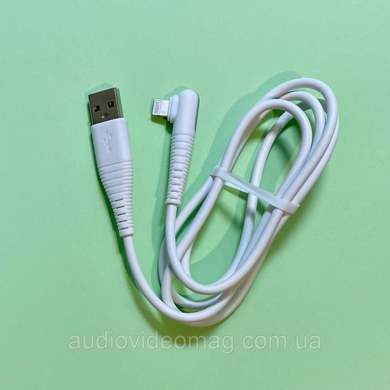 Кабель USB Lightning для Apple iPhone, Data, 2,4А, кутовий штекер, 1 метр
