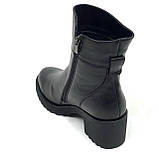 Черевики чорні жіночі із замком шкіряні на вовні MIDA 240268(1ш) розмір 36, фото 5