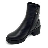 Черевики чорні жіночі із замком шкіряні на вовні MIDA 240268(1ш) розмір 36, фото 8