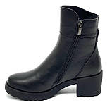 Черевики чорні жіночі із замком шкіряні на вовні MIDA 240268(1ш) розмір 36, фото 2