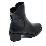 Черевики чорні жіночі із замком шкіряні на вовні MIDA 240268(1ш) розмір 36, фото 7