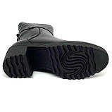 Черевики чорні жіночі із замком шкіряні на вовні MIDA 240268(1ш) розмір 36, фото 9