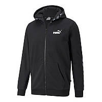 Худі чоловічий Puma Power Tape Fz Hoodie Fl Us 847044 01 (чорний, чоловічий, мікрофліс, спортивний, бавовна, пума)