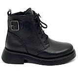 Черевики чорні жіночі із замком шкіряні на вовні MIDA 240436(1ш) розмір 36, фото 4