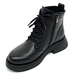 Черевики чорні жіночі із замком шкіряні на вовні MIDA 240436(1ш) розмір 36, фото 8