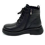 Черевики чорні жіночі із замком шкіряні на вовні MIDA 240436(1ш) розмір 36, фото 2