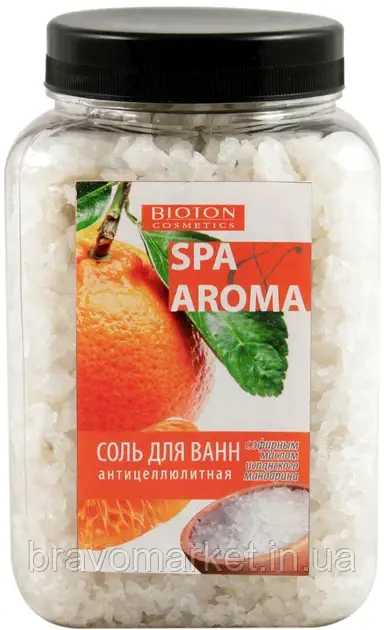 Морська сіль для ванн Bioton Cosmetics Spa Aroma антицелюлітна з ефірною олією іспанського мандарина 750 г, фото 1
